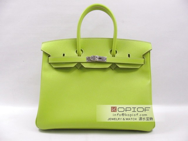 エルメス バーキン35 ヴォーエプソン キウイ(シルバー金具)